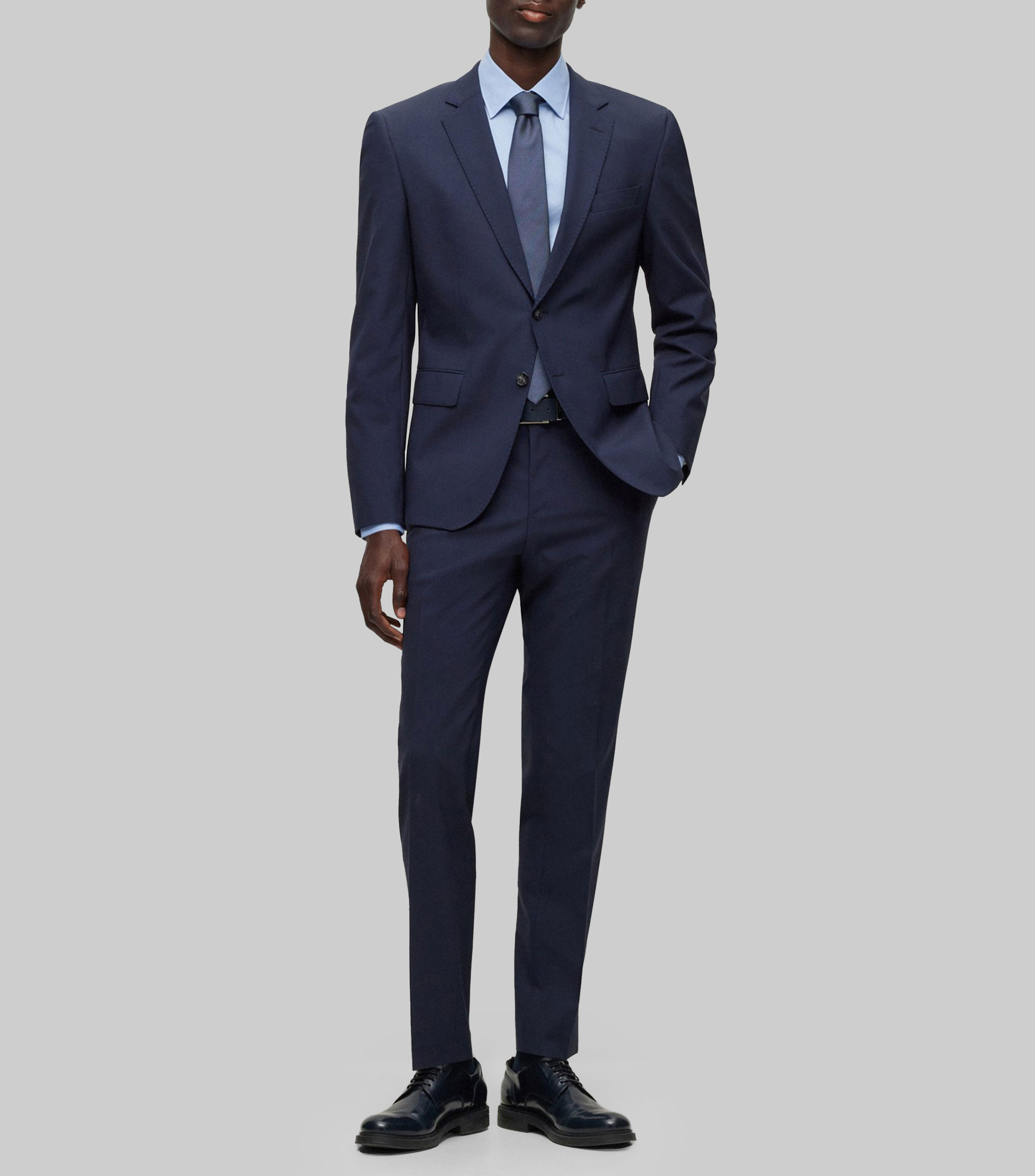 Camisa slim fit en popelín de algodón de planchado fácil Hombre